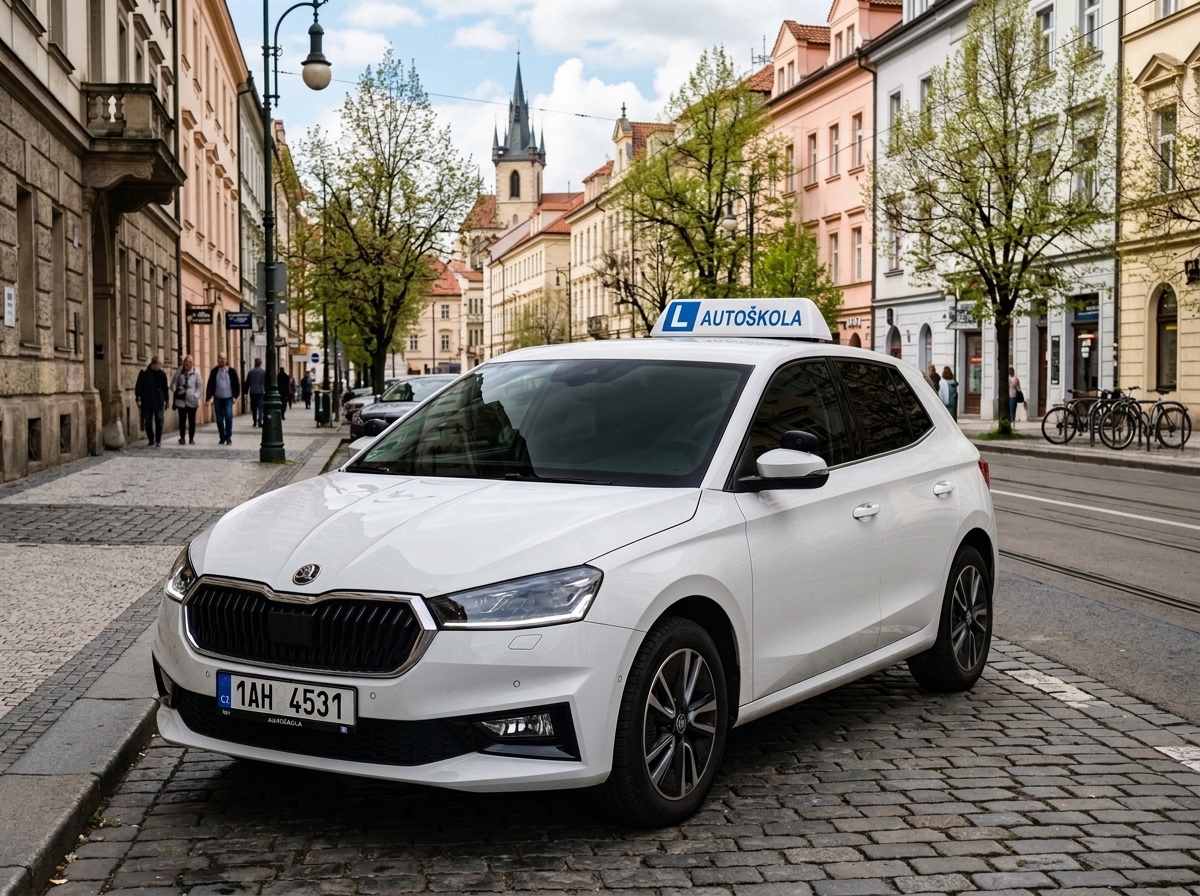 Cvičné vozidlo Autoškoly JOSY s označením L AUTOŠKOLA